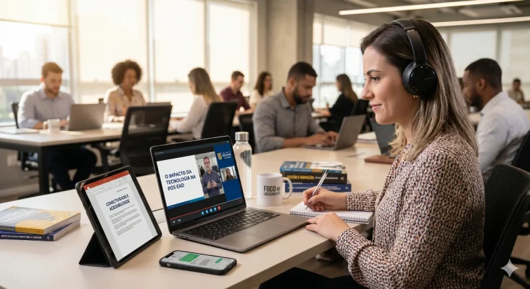 Formação em pós EAD tecnologia para profissionais da educação.